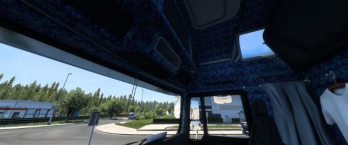 Trucks MAN F2000 Blaues Dänisches Plüsch Interieur + Exterieur [1.43] Eurotruck Simulator mod