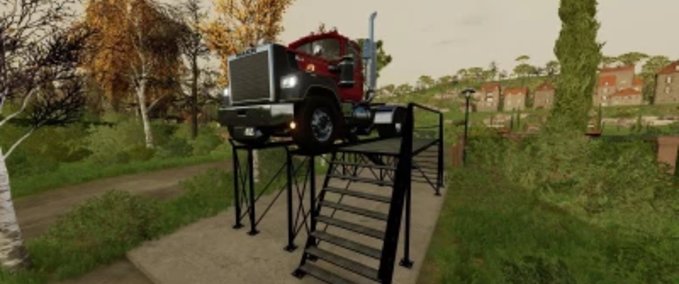Platzierbare Objekte Große Service-Rampe mit Balkon Landwirtschafts Simulator mod