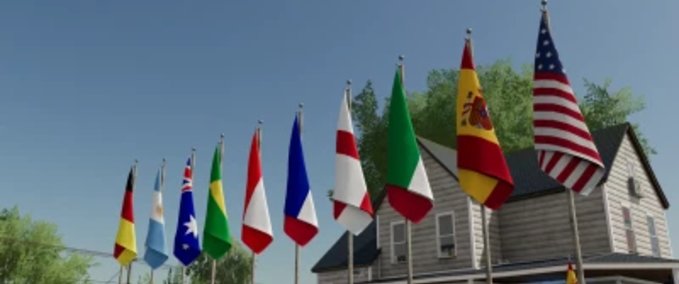 Platzierbare Objekte Flaggen Nationen Landwirtschafts Simulator mod