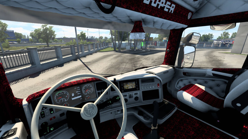 Become aware 鍔 Mutton ETS 2: Scania R&amp;S RJL Red - White Holland Style Interior [1.43] v 1.0  update auf 1.43 Trucks, Interieurs, Scania Mod für Eurotruck Simulator 2