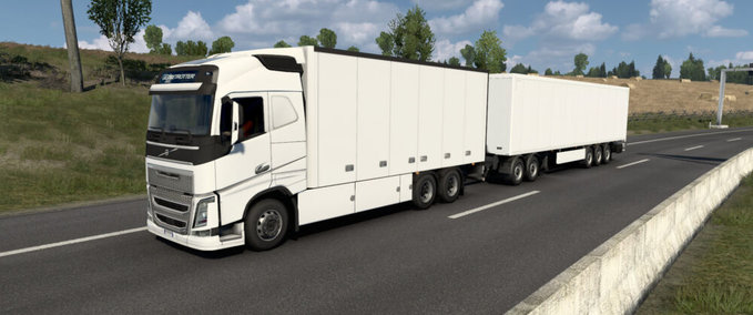 Trailer Skandinavische Tandem 25m im KI Straßenverkehr von TrafficManiac - 1.43 Eurotruck Simulator mod