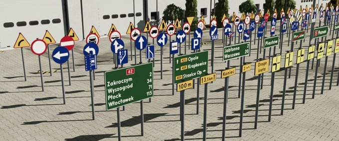 Platzierbare Objekte Polnische Straßenschilder (vorgefertigt) Landwirtschafts Simulator mod