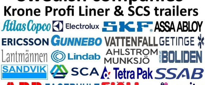 Trailer Schwedische Firmen Skins für Krone Profi Liner & SCS Trailers - Teil 1 - 1.43 Eurotruck Simulator mod