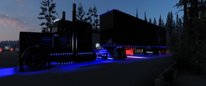 Trucks Kenworth W990 Light pack Compatibility - 1.43 American Truck Simulator mod