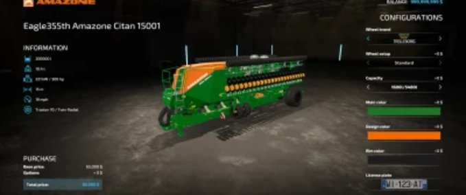 Saattechnik Amazone Citan 15001 Sämaschine Landwirtschafts Simulator mod