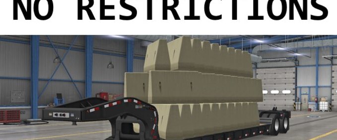Trailer SCS Lowboy Trailers - No Cargo Restrictions [1.43] American Truck Simulator mod