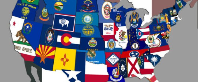 Mods STATES FLAGS BACKGROUND American Truck Simulator mod