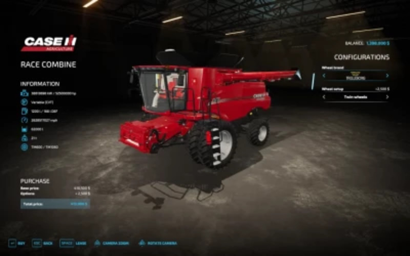 Fs22 Case Axial Flow 9250 Race Combine V 1000 Case Mod Für Farming Simulator 22 6042