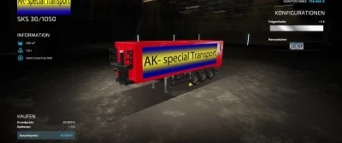 Sonstige Anhänger AK Sondertransport  Landwirtschafts Simulator mod