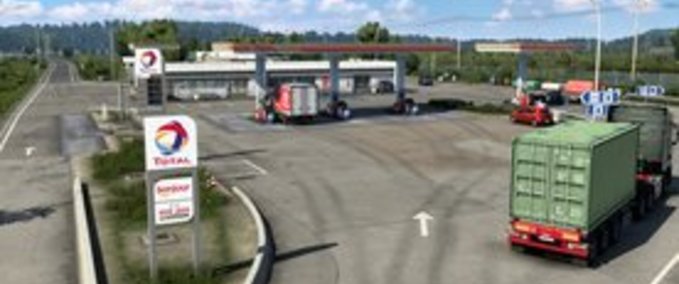 Mods Gas Station Replacement FRA, ITA, GER  Eurotruck Simulator mod