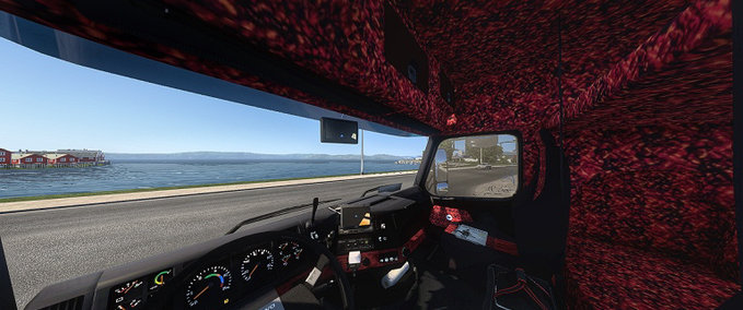 Interieurs Volvo FH12 1 gen Red Plush Interior Eurotruck Simulator mod