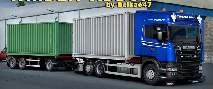 Trailer Tandem Addon by Belka647 v1.0 - 1.44 Eurotruck Simulator mod