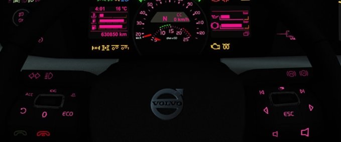 Trucks Volvo FH Pink Dashboard  Eurotruck Simulator mod