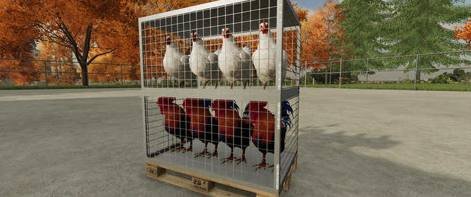 Sonstige Anhänger Transportkiste Für Hühner Landwirtschafts Simulator mod
