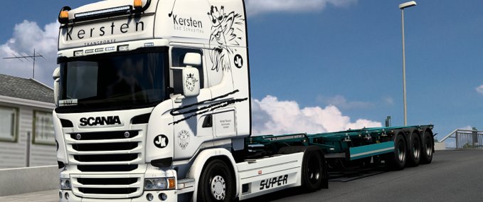 Scania Scania RJL Kersten Transporte Skin White Edition Eurotruck Simulator mod