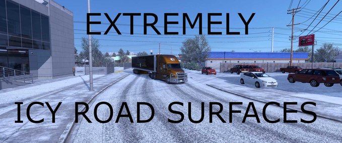 Mods Extremely Icey Road Surfaces  American Truck Simulator mod