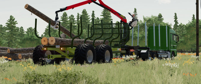 Sonstige Anhänger Lizard LT689 Lang Log Trailer Landwirtschafts Simulator mod