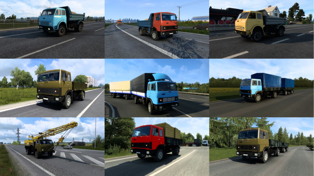 Pack of MAZ Trucks in Traffic [1.43] - Thumbnail 1