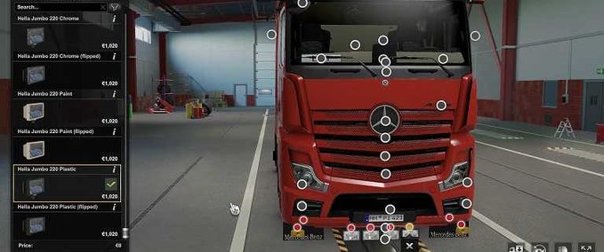 Trucks Mercedes Actros MP5 Bumper Slots - 1.44 Eurotruck Simulator mod