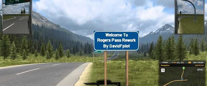 Maps Roger’s Pass Rework - 1.44 American Truck Simulator mod