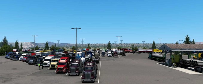 Trucks More Realistic Truck Stops [2 Parts !!!] - 1.44 American Truck Simulator mod