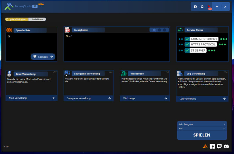 FS22: FarminngStudio22 v 1.2.0 Tools Mod für Farming Simulator 22