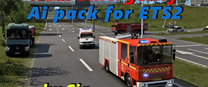 Trucks Reales KI Rettungswagen Paket - 1.44 Eurotruck Simulator mod