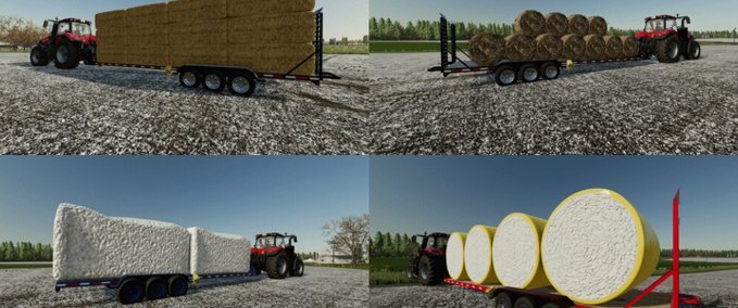 Sonstige Anhänger 30' Flachbett Autoloading Trailer Pack Landwirtschafts Simulator mod