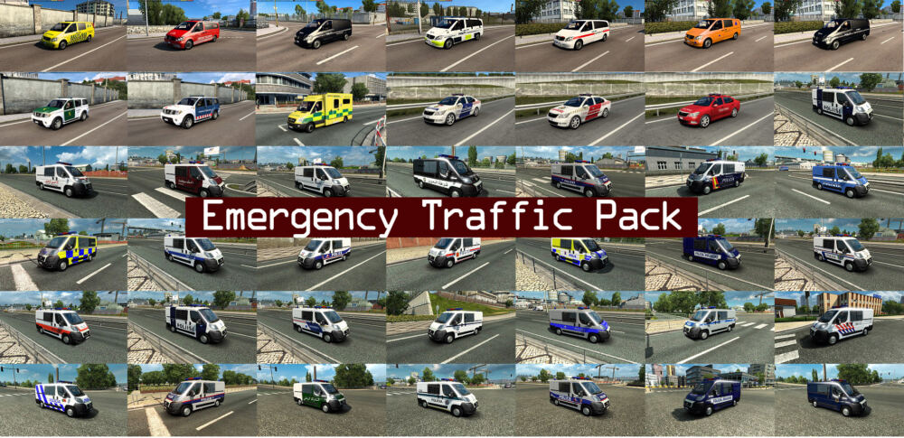 Emergency Vehicles in Traffic Pack v1.0 - 1.44 - Thumbnail 1
