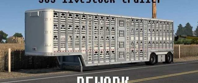 Trailer SCS Viehtransporter überarbeitet - 1.44/1.45 American Truck Simulator mod