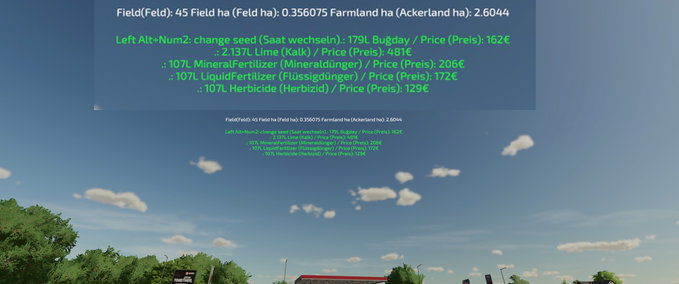 Scripte LS22 Feldstatistische Daten Landwirtschafts Simulator mod