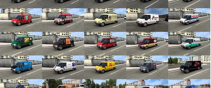Trucks AI Ford Transit with Real Companies Skins - 1.44 Eurotruck Simulator mod