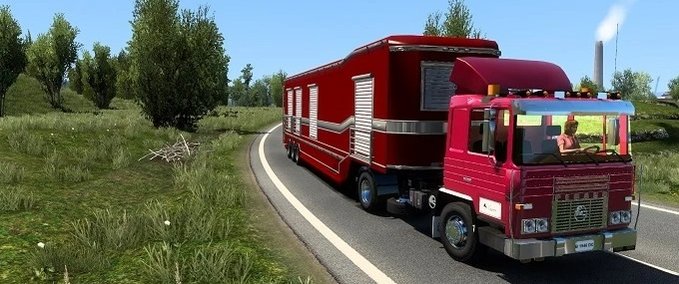 Trailer OWNABLE CIRCUS CARAVAN TRAILER - 1.45 Eurotruck Simulator mod