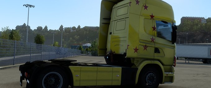 Mods Scania R4 Ex DHL used Skin Eurotruck Simulator mod