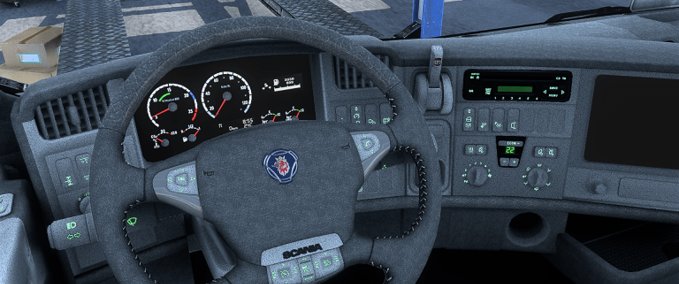 Trucks Scania RJL 5 Series Graues Leder Interieur - 1.45 Eurotruck Simulator mod