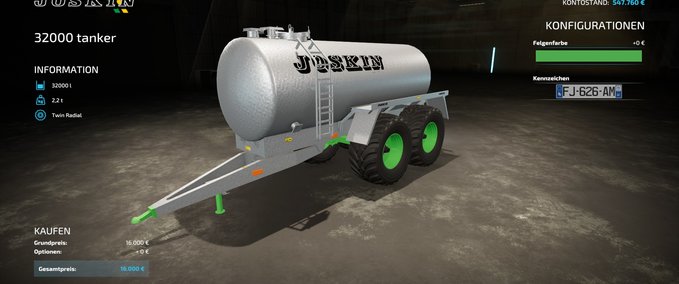 Sonstige Anhänger Joskin Wasser & Milch Fass Landwirtschafts Simulator mod