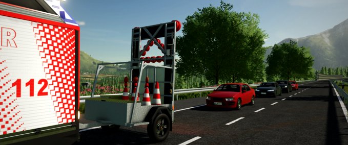 Sonstige Anhänger Verkehrssicherungsanhänger Landwirtschafts Simulator mod