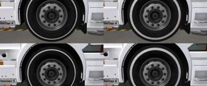 Trucks White Line Tires by TJD Mods - 1.45 Eurotruck Simulator mod