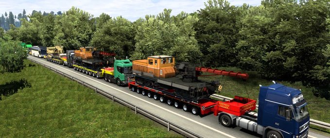 Trailer Heavy Trailers from the Map Russian Open Spaces in Traffic - 1.44/1.45 Eurotruck Simulator mod