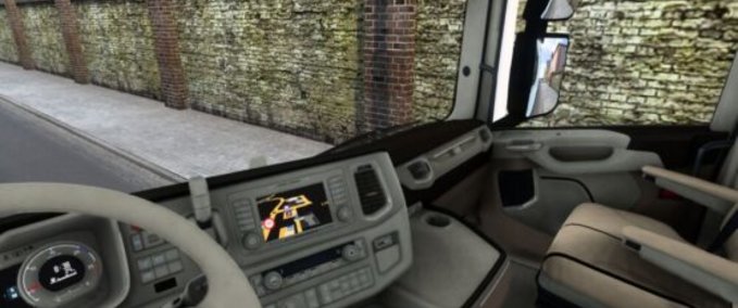 Trucks Scania Next Generation White - Beige Interior - 1.45 Eurotruck Simulator mod