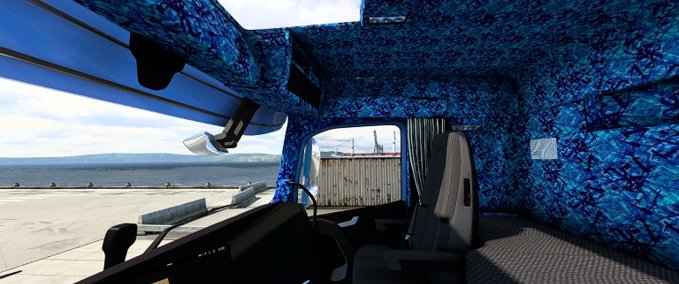 Interieurs Volvo FH5 Blue Danish Plush Interior + Exterior 3.0 (LOW CAB) Eurotruck Simulator mod