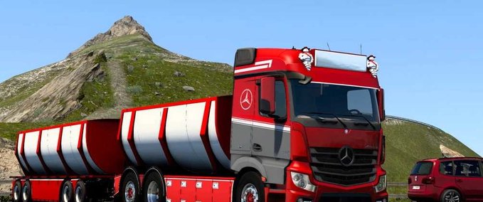 Trucks Mercedes Actros Asphalt Tandem - 1.45 Eurotruck Simulator mod