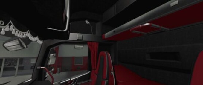 Trucks Volvo FH Schwarz - Rotes Alcantara Interieur [145] Eurotruck Simulator mod
