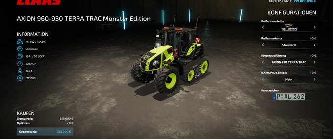 Claas Axion 960TT Monster Energy Edition Mod Image