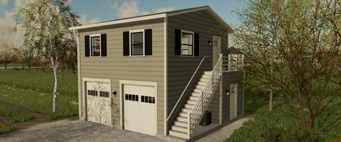 Platzierbare Objekte Amerikanische Garage mit Wohnung Landwirtschafts Simulator mod