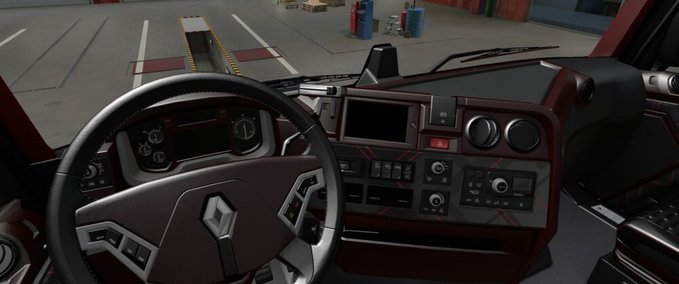 Trucks Renault T Black - Dark Red Interior - 1.46 Eurotruck Simulator mod
