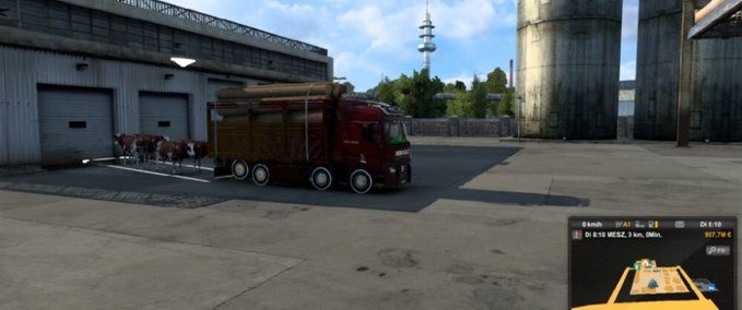 Trailer Cargo mod by Finion (for Trucks without Trailer: 8×2, Transporter, Kirkayak) - 1.46 Eurotruck Simulator mod