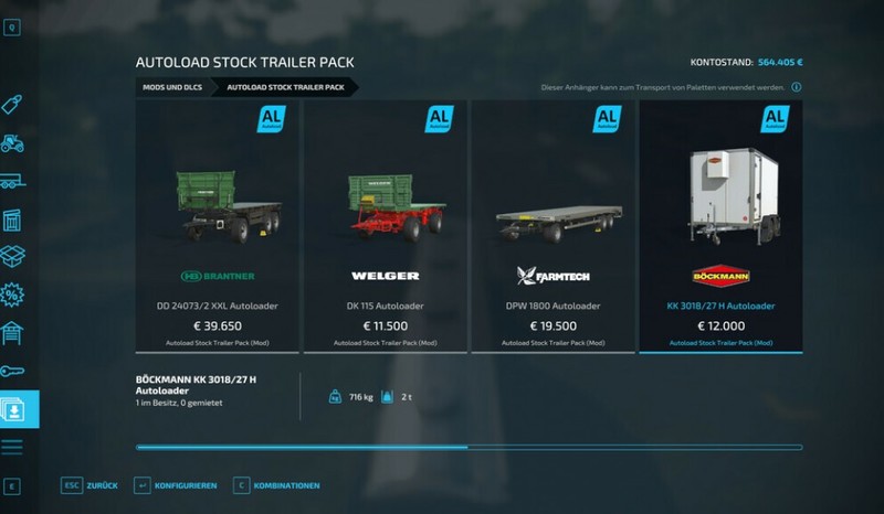 FS22: Autoload Stock Trailer Pack v 1.1.2.0 Other trailers Mod für ...