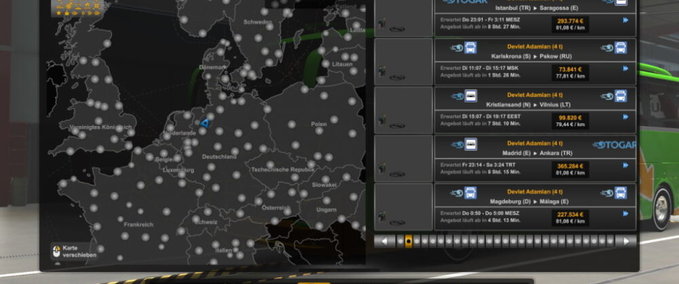 Mods OyuncuyusBisMap Addon by Finion (Passenger Transportation Turkey – Europe) Eurotruck Simulator mod