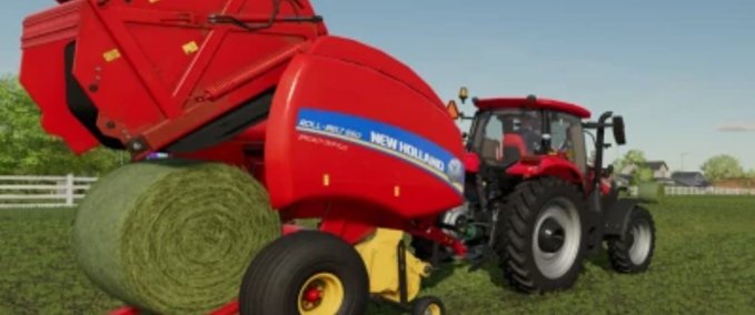 Pressen New Holland und Case IH Rundballenpressen mit Rollband Landwirtschafts Simulator mod